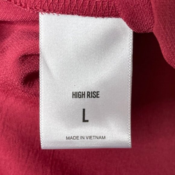 EXPRESS | Hot Pink Satin Style Knee Length Side Slit Skirt | Size L - Picture 6 of 9